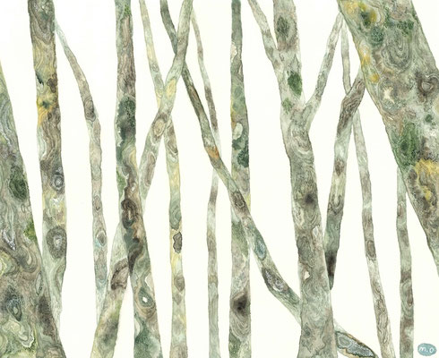 「冬の木」　Watercolor.    2023　Private collection.