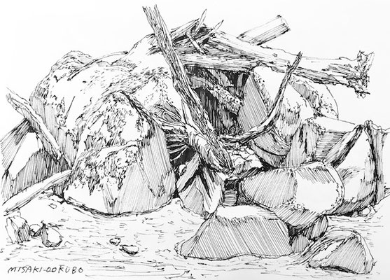 西丹沢　畦ヶ丸　2019.   Ink on paper. 