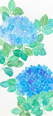 「あじさい」　Watercolor. 2015　Private collection.