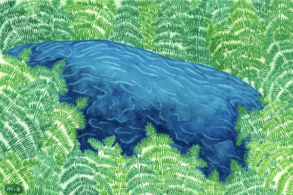 「深い水」　Watercolor.    2024　
