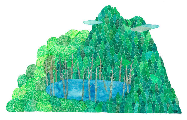 「水の在処」　Watercolor.    2021　Private collection.