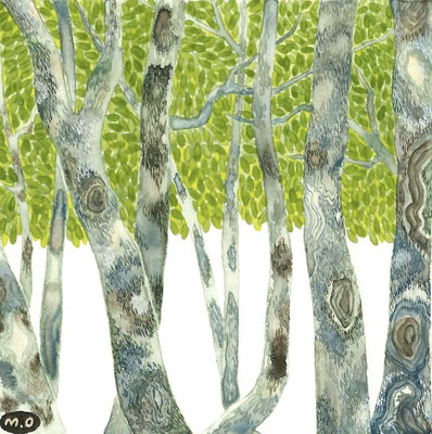 「ぶなそよぐ」　Watercolor.    2025　Private collection.