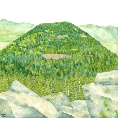 「緑の海」　Watercolor.    2025　Private collection.