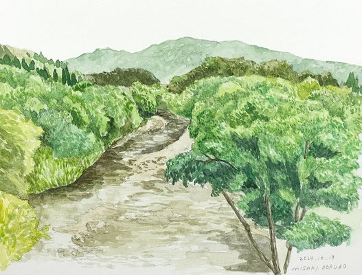 山形県飯豊町中津川　Watercolor.  2024