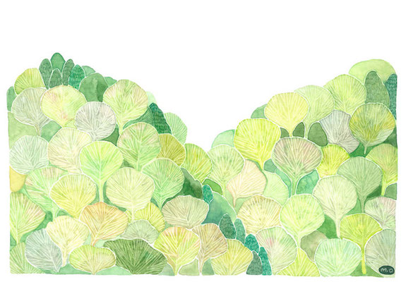 「春の日」　Watercolor.    2019  　Private collection.