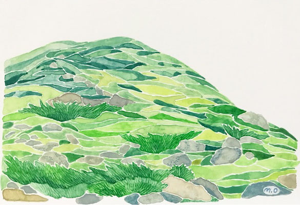 「霧の中」　　Watercolor.　2017　Private collection.
