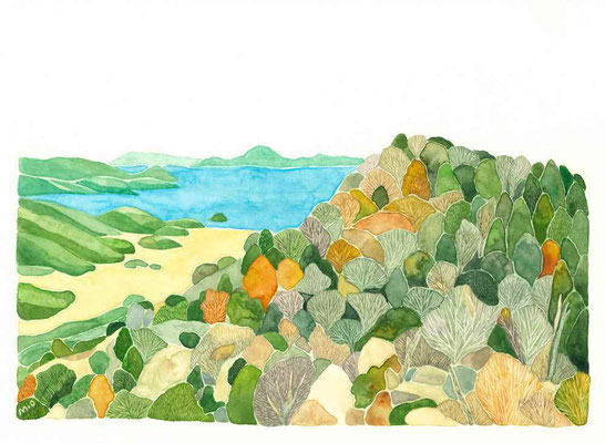 「海が良く見える」　Watercolor.    2023　Private collection.