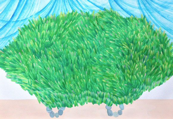 「山の車」　Watercolor. 2015
