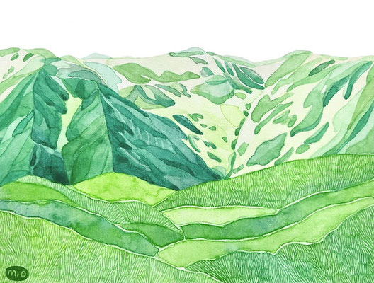 「夏山恋し」　Watercolor.    2022