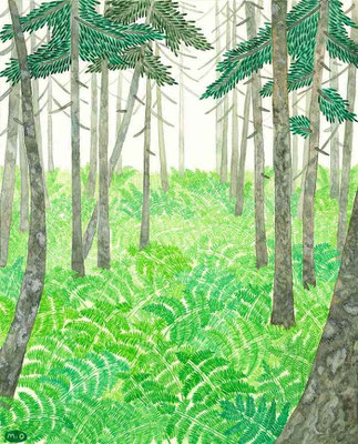 「光岳へ」　Watercolor.    2022　Private collection.