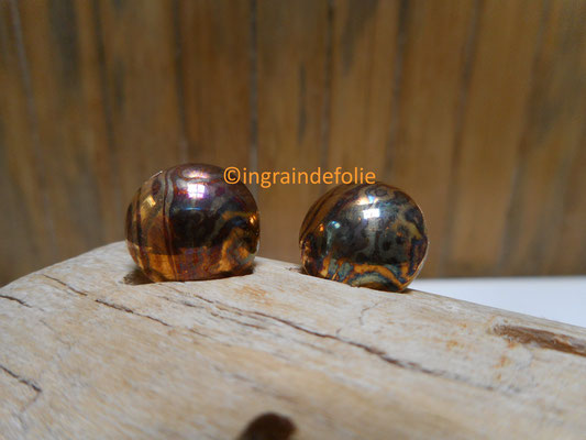 boucle d'oreille  mokume-gane