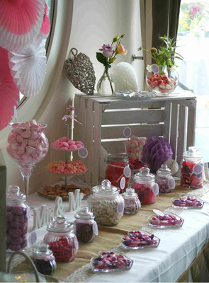 Candybar Hochzeit Bremen rosa lila