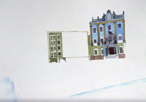 Bleistift/Aquarell auf Papier