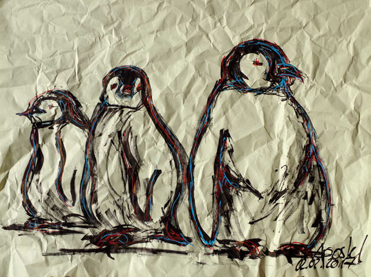 Acrylmarker auf Verpackungspapier