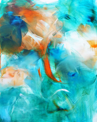 "Blooming color" peinture acrylique et marqueurs sur toile 92 x 73, disponible