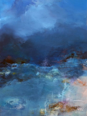 "Living blue" 2 technique mixte sur toile 65 x 92 disponible