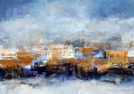 "Let it snow"  technique mixte sur toile 92 x 65, disponible