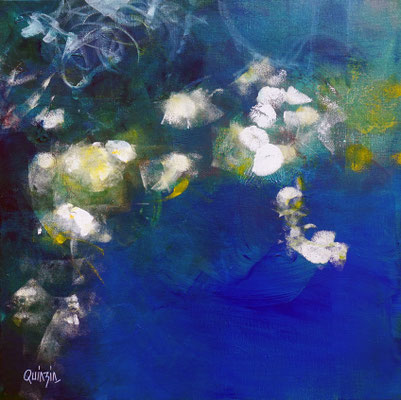"Jardin aquatique 2" acrylique sur toile 50 x 50 VENDUE