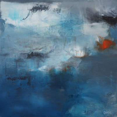 "Eclaircie" technique mixte sur toile 100 x 100, disponible