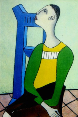 Junge mit Katze  1955    73,5 x 109  V.V.187