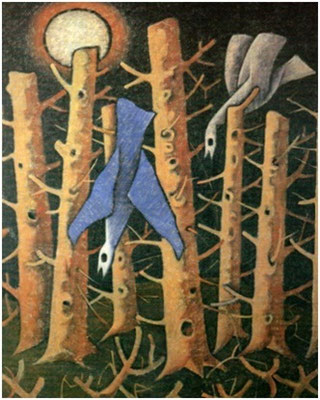 Zerstörter Wald  1984    80 x 110  V.V. 12