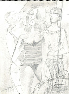 Blatt Nr. 7  1984  ( Öl )  Junges Paar am Strand  1986  13 - 10