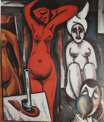 Roter Akt  1970    129 x 153  Eigentum Neue Münchner Galerie  V.V. 42