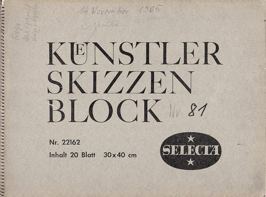Skizzenblock  81  Datum  14.11.1965   22 Blätter