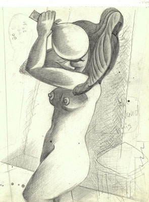 Blatt Nr. 3  1.1973  ( R )  Akt mit Spiegel  1996  15 - 34 ( Öl )  Frau mit Spiegel  2004  9 - 6