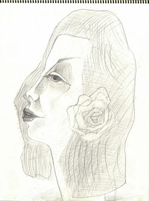 Blatt Nr. 9  1984  ( R )  Frauenkopf mit Blume  1992  15 - 2