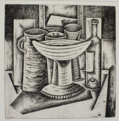 Obstschale mit Krügen  1960  30 x 30       ( 6 )