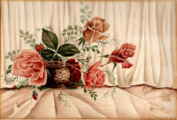 Vase mit Rosen 1946    18 x 27   A.V. 3
