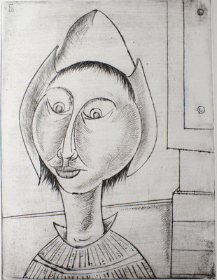 Frau mit Kappe  1960   29,5 x 39