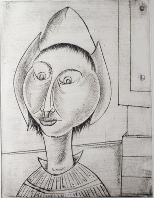 Frau mit Kappe  1960   29,5 x 39