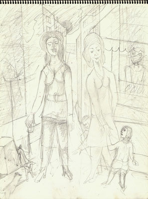 Blatt Nr. 18  1982  ( Öl )  Straßenszene  1987  9 - 1