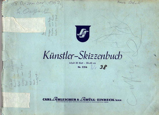 Skizzenblock  38  Datum 18.12.1959   25 Blätter   