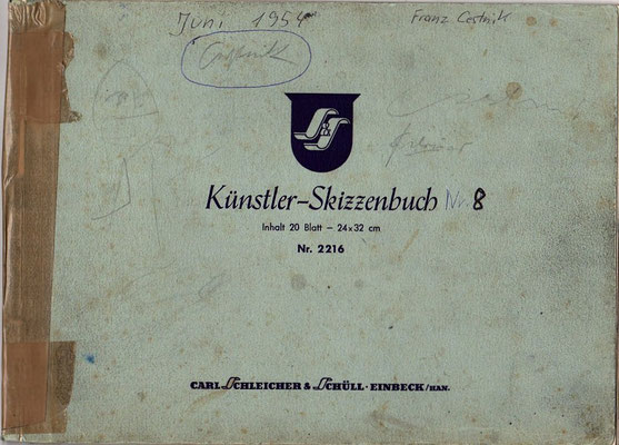 Skizzenblock  8  Datum  6.1954  12 Blätter   