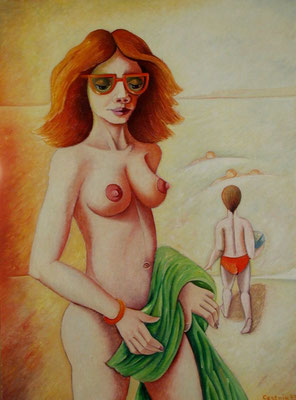 Akt am Strand  1975  85 x 115