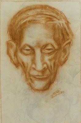 Alter Mann aus Altersheim II  1947  23 x 35 ( Kreide )