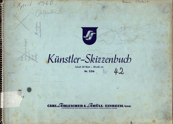 Skizzenblock  42  Datum  5.4.1960  20 Blätter