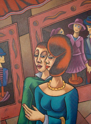 Paar am Schaufenster  1996  85 x 115