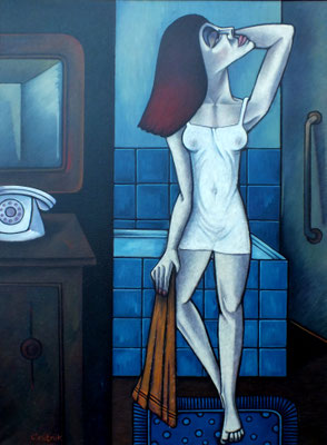 Mädchen im Badezimmer  1982  90 x 120