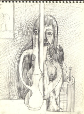 Blatt Nr. 6  12.1974  ( ( Öl )  Frau am Fenster   V.V.110