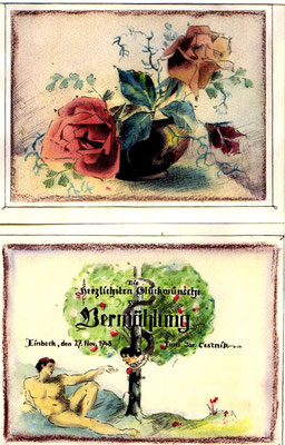  Vermählungskarte  1948   12,5 x 16,5  A.V. 5