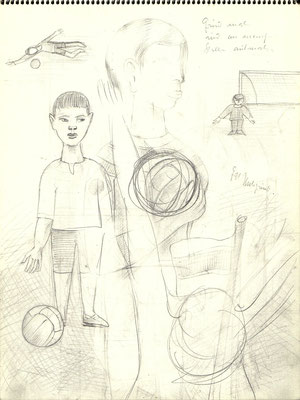 Blatt Nr.11   7.1974  ( R )  Fußball  1976  11 - 46  ( Öl )  Junge mit Ball  1980  12 - 5