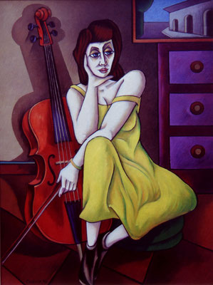 Cello Spielerin  I  1990    84 x 114