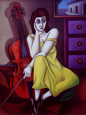 Cello Spielerin  I  1990    84 x 114  V.V. 125