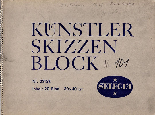 Skizzenblock  101  Datum 13.2.1968   16 Blätter