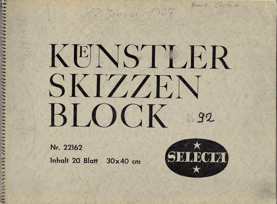 Skizzenblock  92  Datum  12.1.1967   16 Blätter