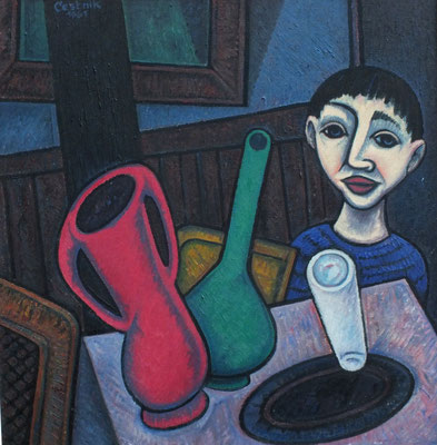 Stillleben mit Jungen  1961  74 x 74